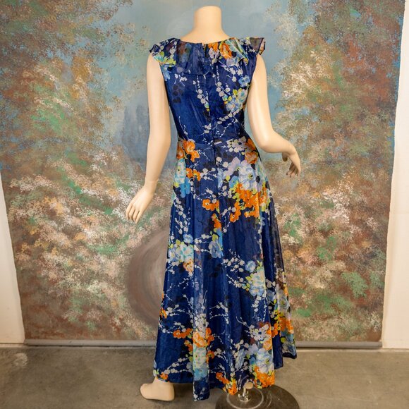 Vintage Berkertex Sleeveless Floral Maxi Dress (Made in England) * Small - Picture 11 of 16